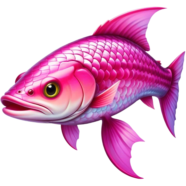Pike fish realist neon pink emoji
