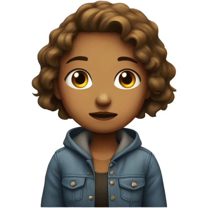Girl kinda sad but suportive emoji