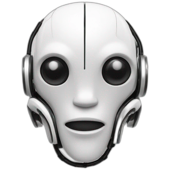 alien titanium ai Chatbot black and white with circuit leaf logo emoji