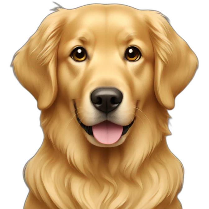Golden retriever and girl emoji