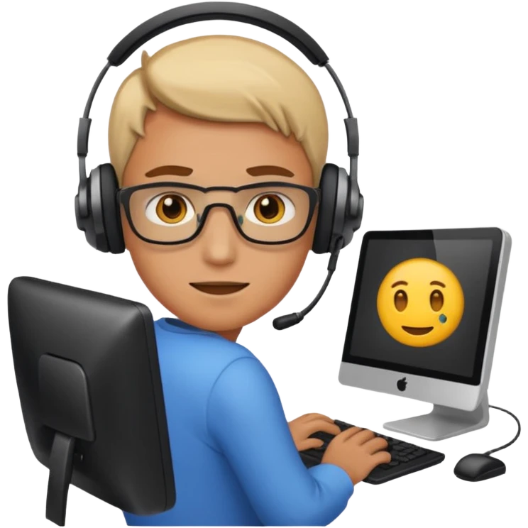 create a realistic emoji showing logistic person monitored something emoji