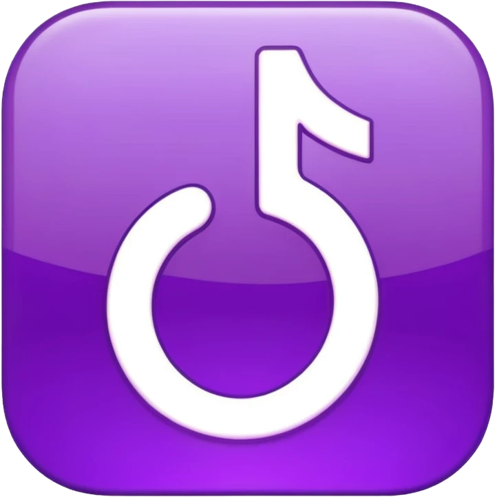 Purple and Cian Symbol of TikTok app emoji