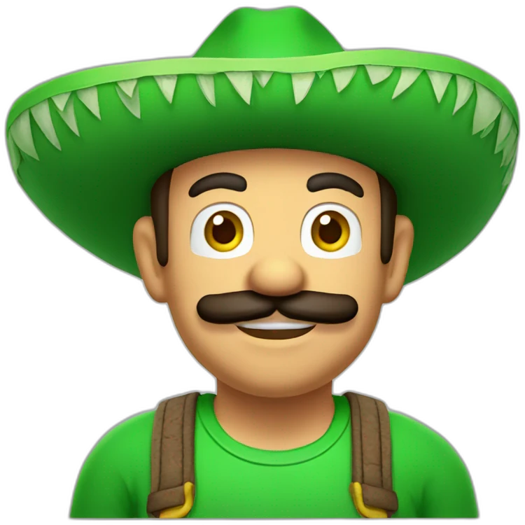 mexican mario with a green hat emoji