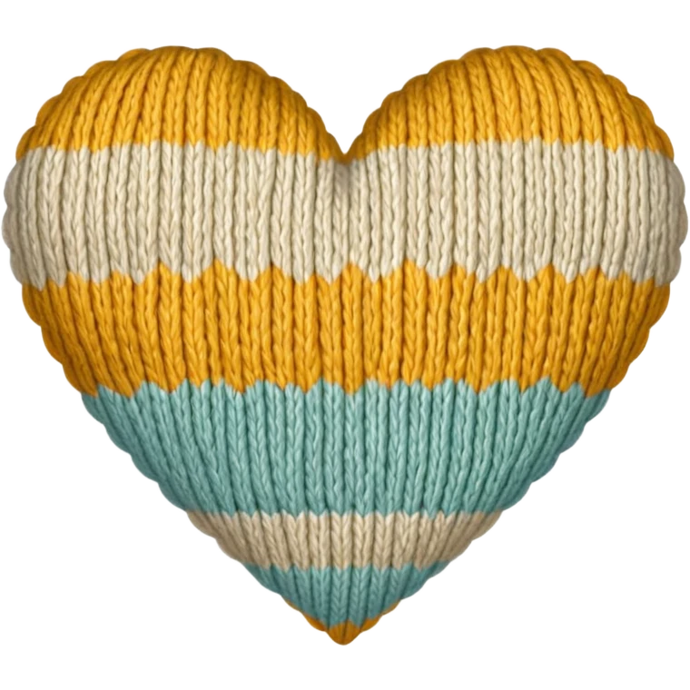 Patterned, Knitted, neutral colored heart  emoji