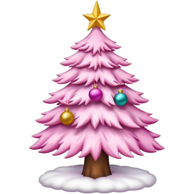 White x-mas tree with pink Christmas tree decorations emoji