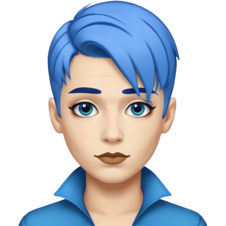 blue hair drag king fabulous makeup emoji