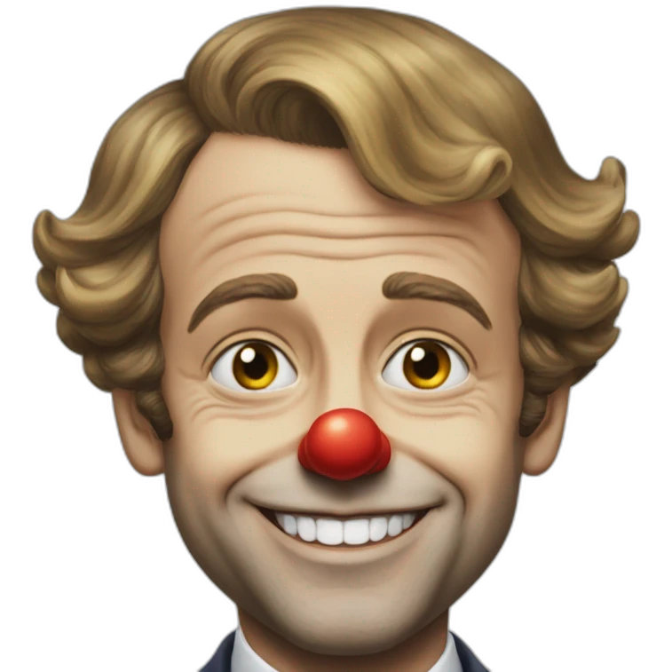 Macron like a clown emoji