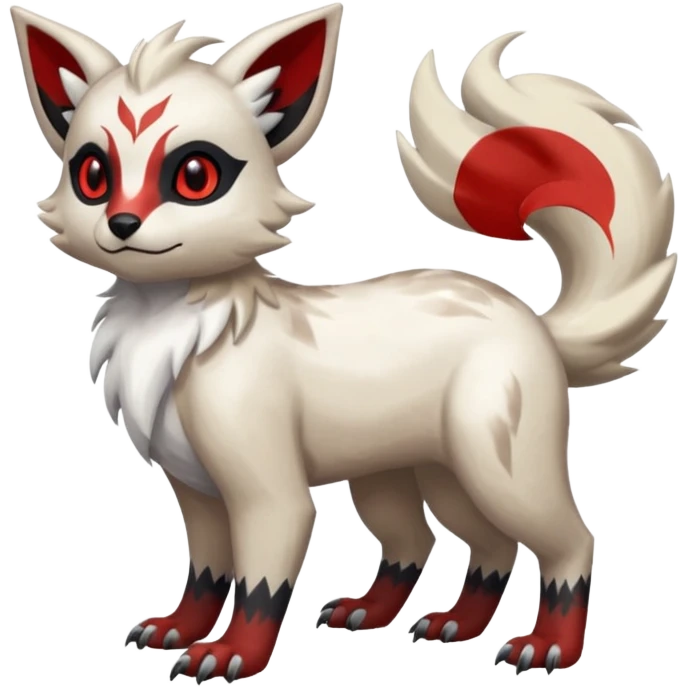 Shiny Brown Red Black Grey White Beige Linoone-Absol-Trico-Hybrid (Full body) emoji