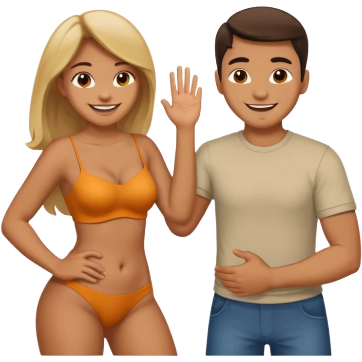 Man Slapping woman’s booty emoji
