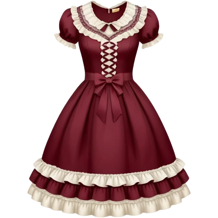 Lolita dress, white and burgyndy emoji