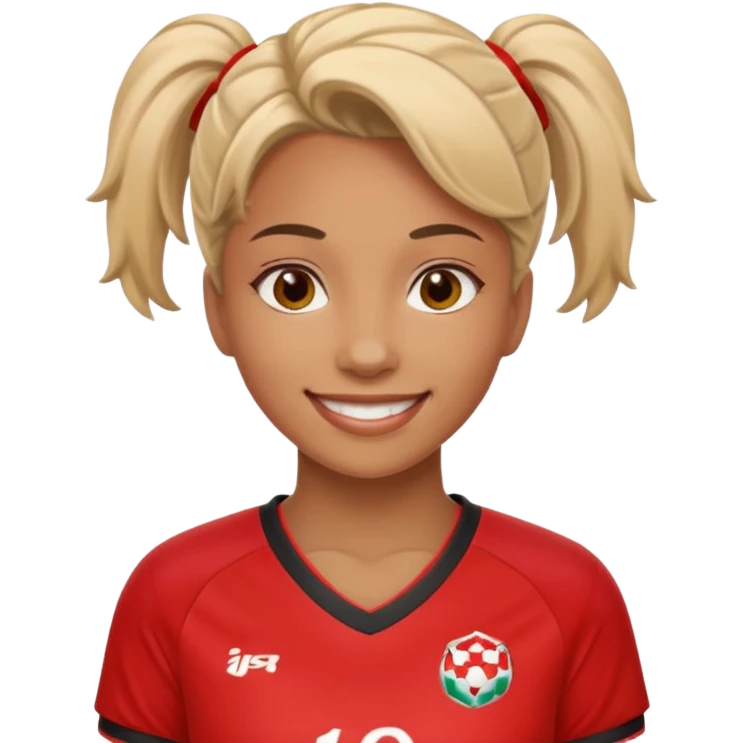 woman soccer player with red jersey emoji