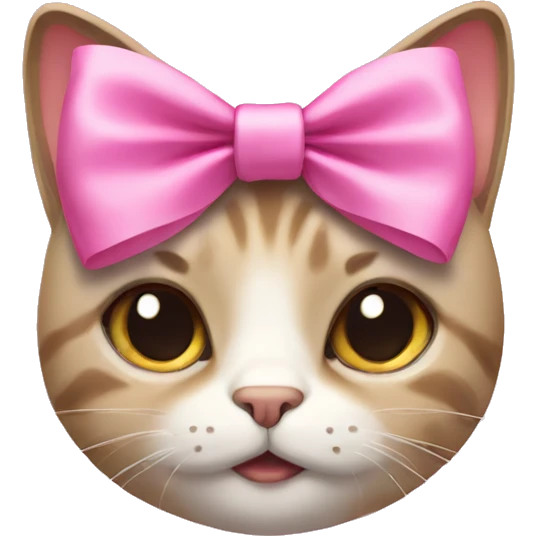 cat with a pink bow emoji