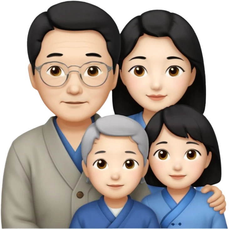 korean mother, korean father, korean grandmother, korean grandfather emoji