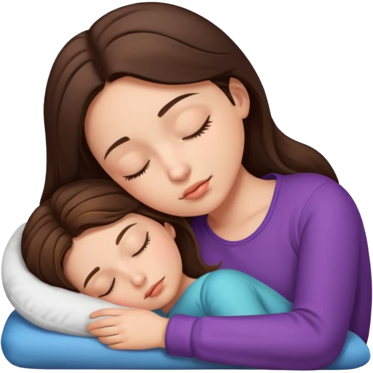 Girl with brunette hair sleeping  emoji