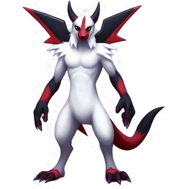 Cool Edgy Zangoose-Absol-Seviper Fakémon Digimon with Edgy markings, full body, outlined emoji
