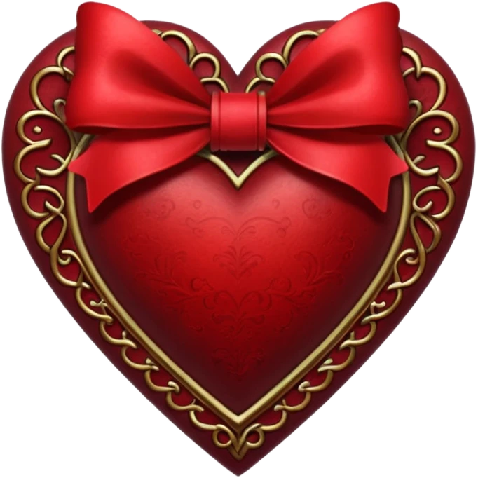 heart with a bow, goth emoji
