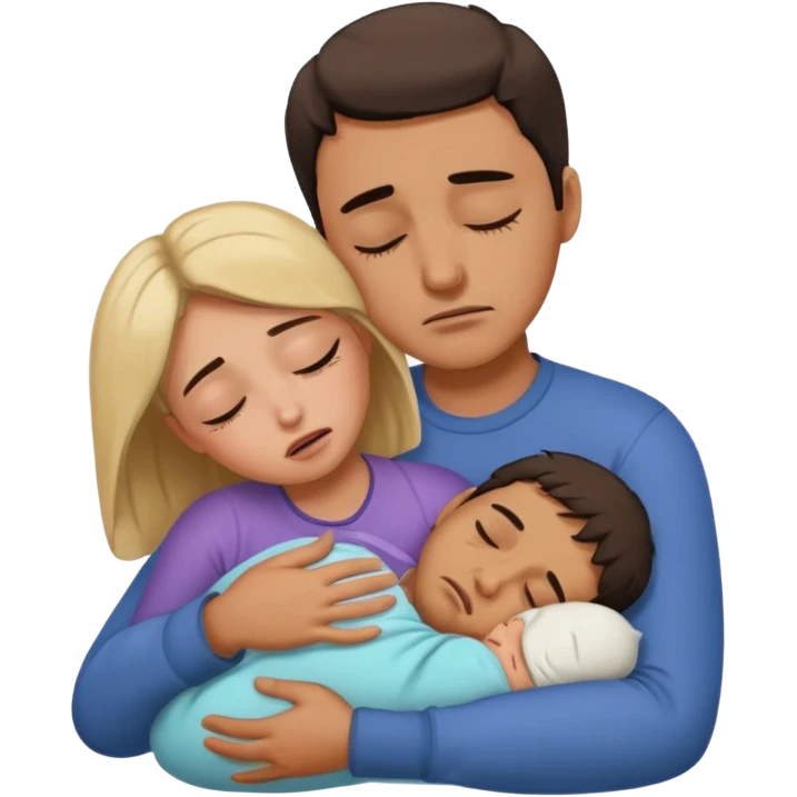 A man holding a sleeping woman in his arms whilst crying  emoji