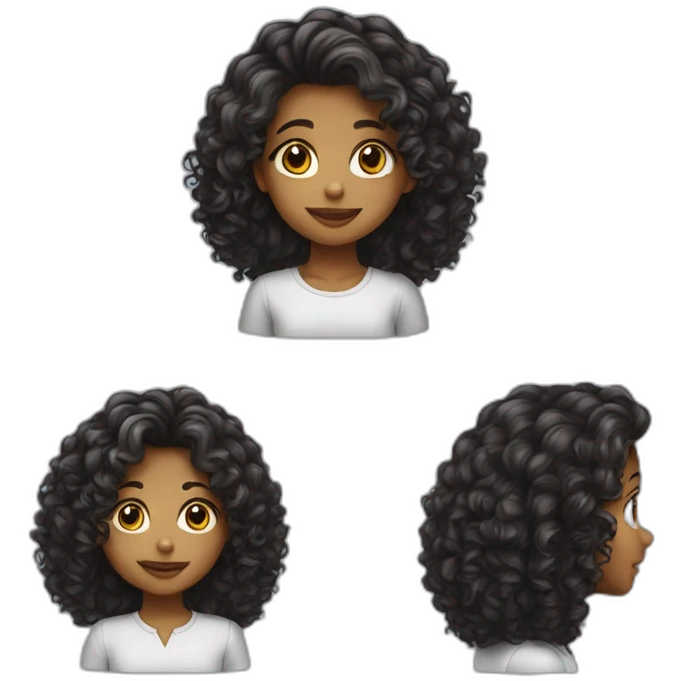 Young Girl with curly hait emoji