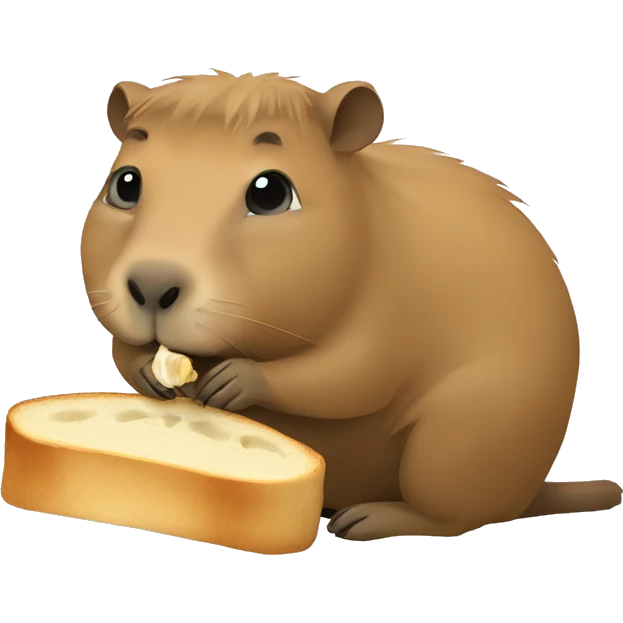 capybara eating garlic toast emoji