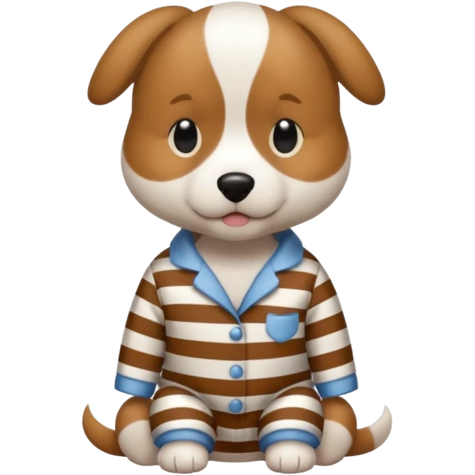 Dog wearing striped pyjamas emoji