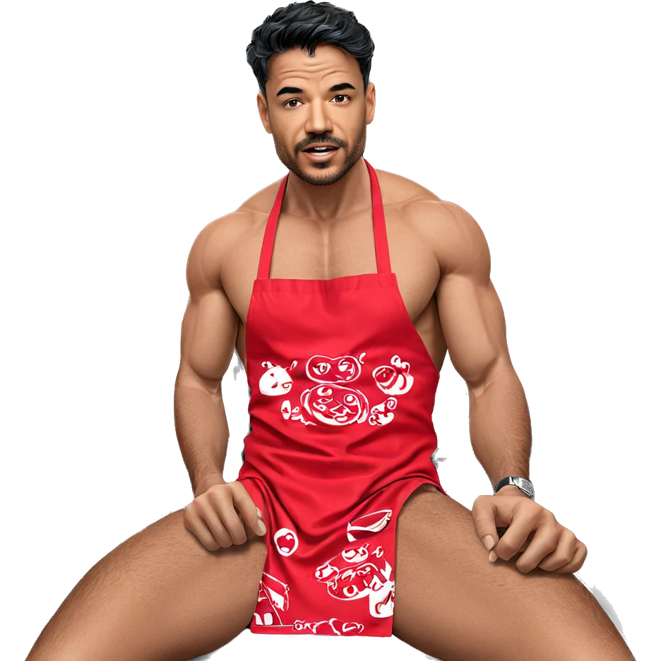 bare apron and bold gaze emoji