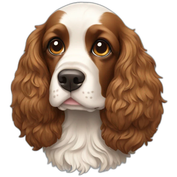 Spaniel com bola na boca emoji