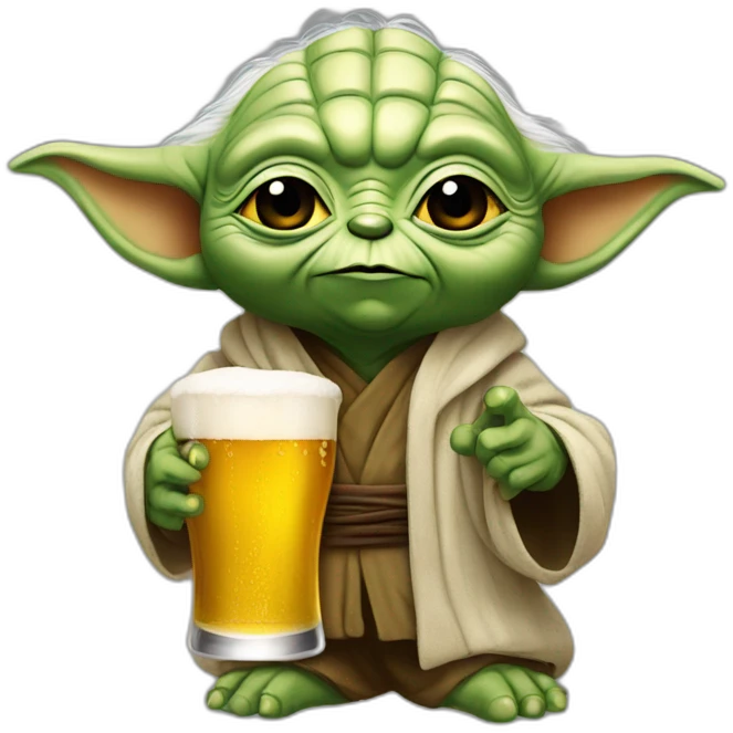 yoda avec une biere emoji