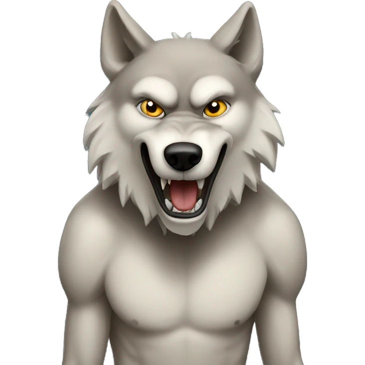 Three headed wolf aggressive  emoji