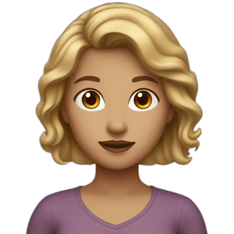 Girl with Brown and blonde hair emoji