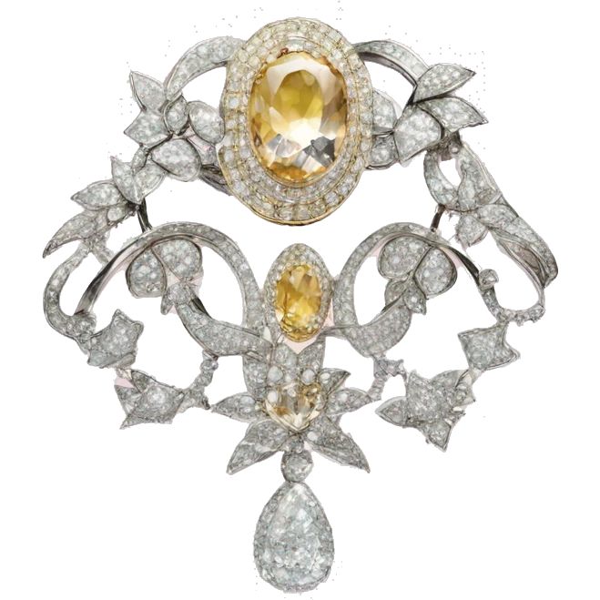 brooch jewellery set with diamonds emoji