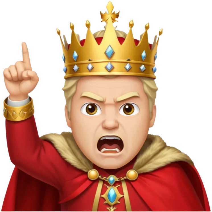 создай кричащего злого короля который показывает в нас пальцем emoji