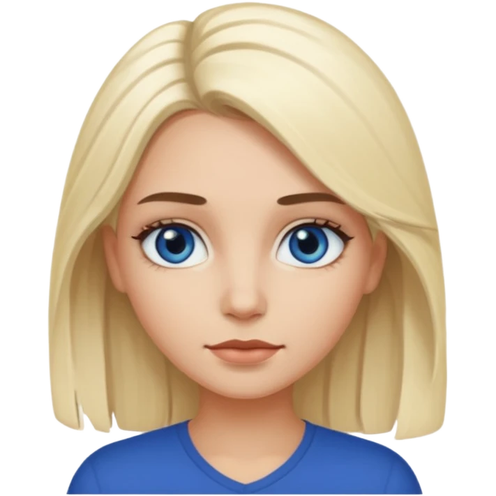white blonde girl with grown out dark roots and dark blue eyes that's not really tan but not pale emoji