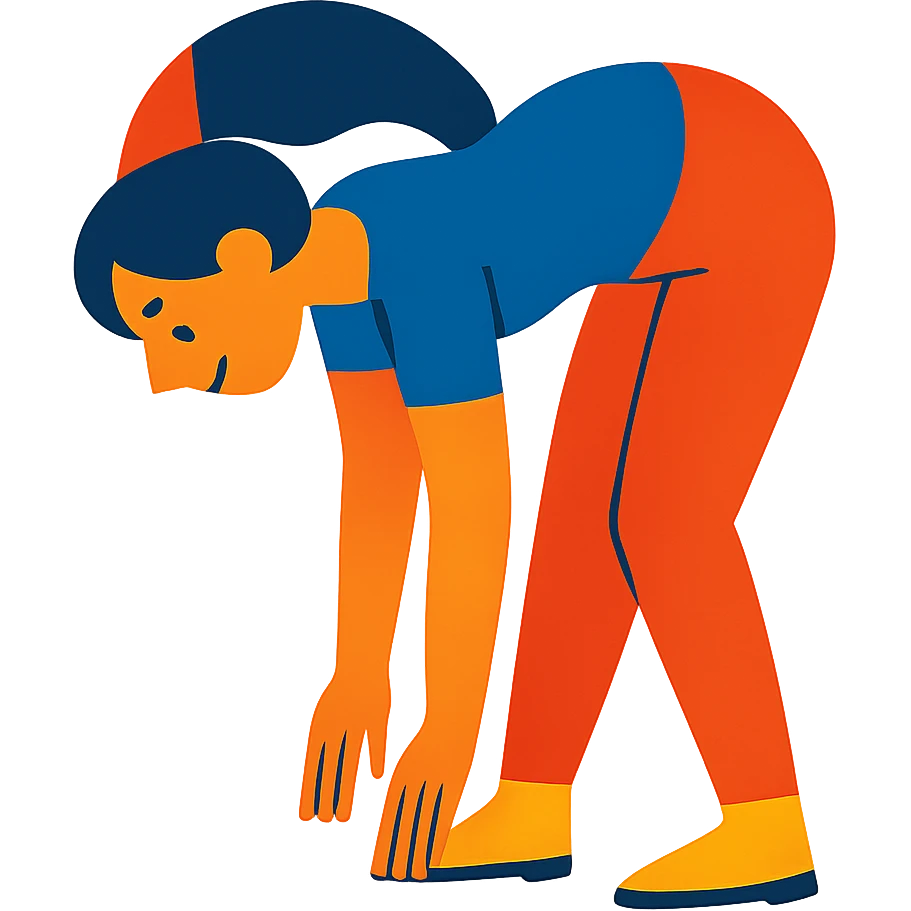 bending woman, vibrant toon style emoji