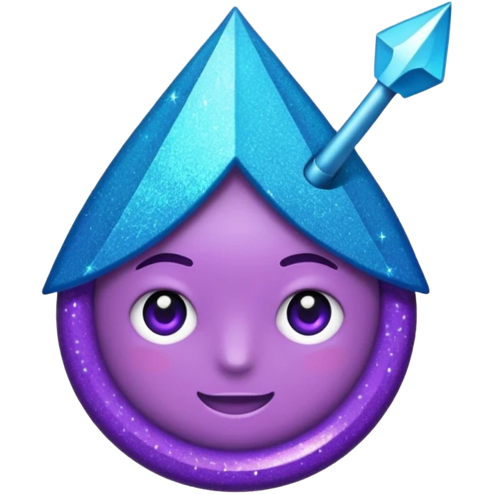 Glitter Roxo e Ciano Flecha emoji