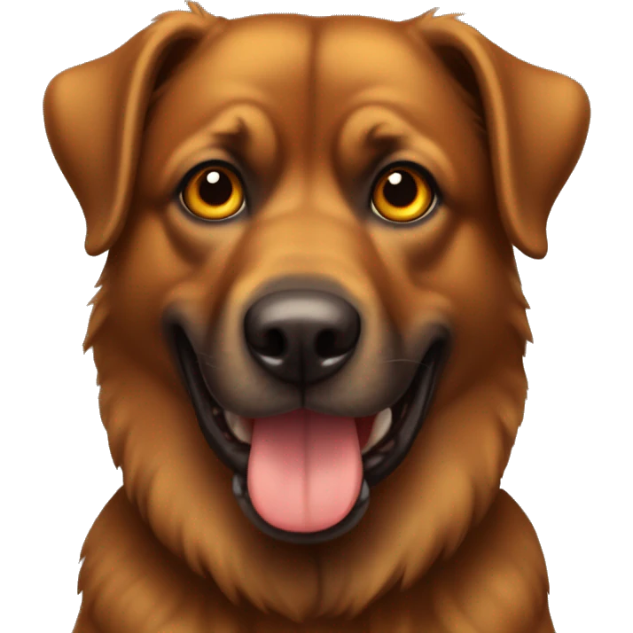 Perro marrón con ojos amarillos emoji