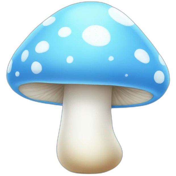 baby blue colored mushroom with white spots emoji