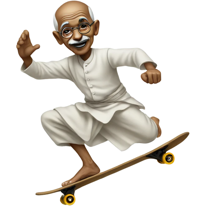 Ghandi doing a kickflip  emoji