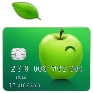 bank card with green apple emoji