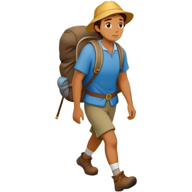 lonesome hiker walks down the camino de santiago path emoji