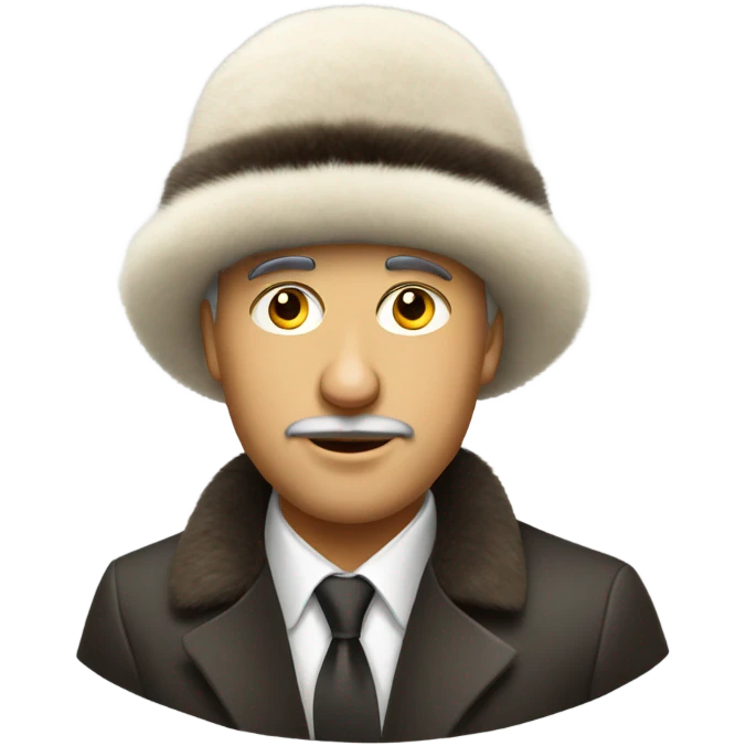 Man in chic fur Russian hat  emoji