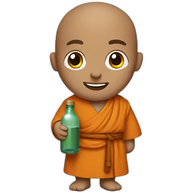 Monk with a bottle emoji