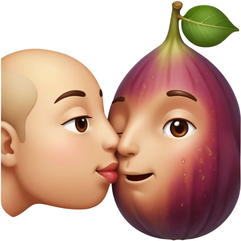 A face kissing fig fruit  emoji