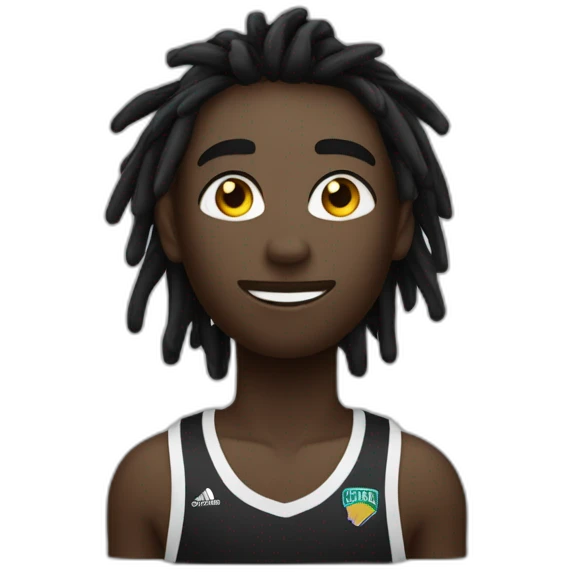 Garçon noir avec dreadlocks qui fais de l’athlétisme  emoji