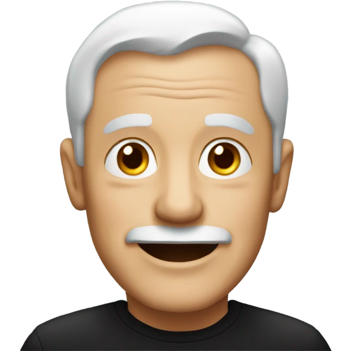 smiling old man in black shirt emoji