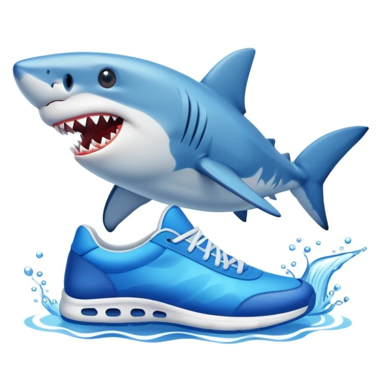 tiburon con tenis azules emoji