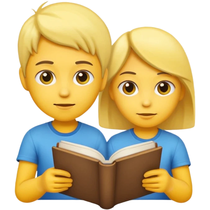 make an emoji kids reading a book with focus emoji