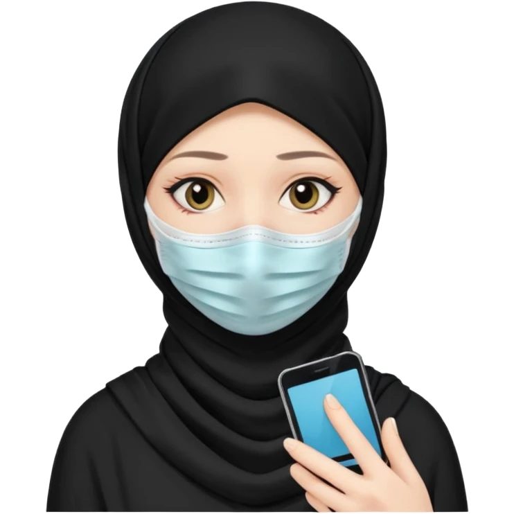 sick and tired woman in black hijab emoji