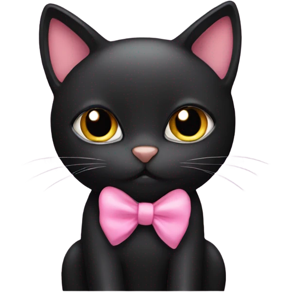 black cat with pink bow emoji