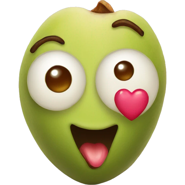 pistachio nut with heart eyes emoji