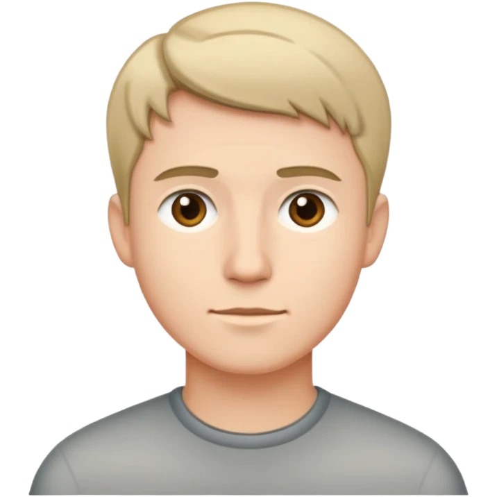 simple man face with short hair emoji